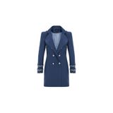 PleasureOfSilk Wool Touch Mavi Yün Kaban mavi M M