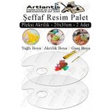 Pleksi Akrilik Resim Paleti 20x30 3mm 2 Adet Oval Palet Plastik Şeffaf Resim Boya Paleti Orta Boy Boyama Tepsisi