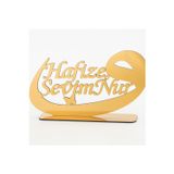 Pleksi Isimlik Masa Üstü Aynalı Gold Pleksi Isimlik Hafızlık Töreni İçin İsimlik 20*40