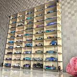 Pleksi Kapaklı 1/64 Ölçek 50ARAÇ Hotwheels Matchbox Metal Araç Uyumlu Model Oyuncak Araba Rafı - Akçaağaç