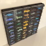 Pleksi Kapaklı 1/64 Ölçek 50Araç Hotwheels Matchbox metal araç Uyumlu Model Oyuncak Araba Rafı-Eskitme Siyah