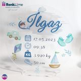 Pleksi Kapı Süsü Erkek Bebek Doğum Tarihli