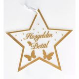 Pleksi Kapı Süsü İsimlik Yıldızlı Kelebekli Söz Nişan Düğün Yeni Doğum