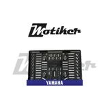 Pleksi Plakalık Lacivert Üstüne Beyaz Yamaha Yazılı Tasarımlı Motosiklet Plakalık Modeli