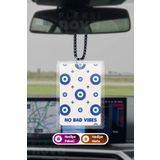 Pleksinova No Bad Vibes Nazar Boncuğu Desenli Araba Süsü Dikiz Aynası Süsü