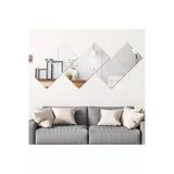 Pleksisksesuar Dekoratif Pleksi Ayna Kendinden Yapışkanlı Kare (Gümüş) 20X20 4 Adet