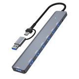 Plentiful 7 In 1 Usb 5 gbps Usb A + Type-C Usb 3.0 Çevirici Adaptör Çok Portlu Çoklayıcı Usb Hub