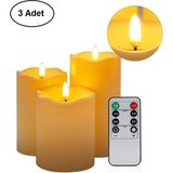 Plentiful Alevsiz Titreyen LED Mum Büyük Boy 3lü Set Kumandalı - Beyaz - yok