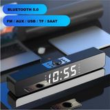 Plentiful Bluetooth Hoparlör Şarjlı Ses Sistemi LED Ekran Fm Çalar Saat Sıcaklık Pc USB Aux Tf Kart - Siyah