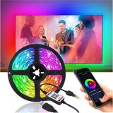 Plentiful Bluetoothlu Rgb Led Işıklı Şerit Aydınlatma Tv Arkası App Kontrol Müziğe Duyarlı Slikonlu - 3 Metre