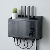 Plentiful® Duvar Tipi Wi-Fi Modem Saklama Kutusu(Siyah) – Kablo Düzenleyici Router Raf Organizer