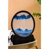 Plentiful Hareketli 3D Kum Saati 30CM Büyük Boy Mavi Yuvarlak 12INCH Cam Dekoratif Sanatsal Hediyelik