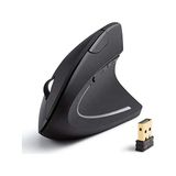 Plentiful Kablosuz Dikey Mouse Wireless 800/1200/1600 Dpi Pilli - Siyah