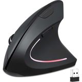 Plentiful Kablosuz Vertical Bilek Destekli Ergonomik Dikey Mouse 800/1200/1600 Dpi - Siyah