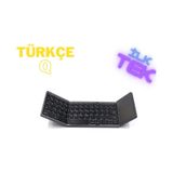 Plentiful Katlanabilir Bluetooth Type-c Klavye Türkçe Q Android / Apple Uyumlu iOS Siyah siyah