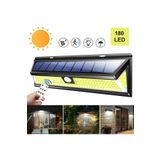 Plentiful Solar 180 Led Güneş Enerjili Kumandalı 3 Modlu Duvar Lambası Su Geçirmez Garaj Bahçe Sokak