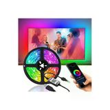 Plentiful Tv Arkası Bluetooth Rgb Usb Silikonlu Led Şerit Aydınlatma 16 Renk - 3 Metre Vitrin