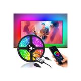 Plentiful Tv Arkası Bluetooth Rgb Usb Silikonlu Led Şerit Aydınlatma 16 Renk -5 Metre