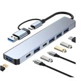 Plentiful Usb Hub 7 in 1 USB/Type-c,USB C, USB 2.0/3.0 Çevirici Adaptör Çok Portlu Tak Çalıştır Usb Çevirici