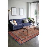 Plettenberg Turuncu Çerçeveli Modern Geometrik Etnik Desenli Boho Makinada Yıkanabilir Hav Toz Vermez Leke Tutmaz Kaymaz Taban Dijital Makine Baskı Halı Oturma Odası Salon Yolluk Koridor Mutfak Halısı