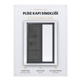 Plisart Premium Seri Antrasit Pileli Sürgülü Akordion Kapı Sinekliği (90x210)