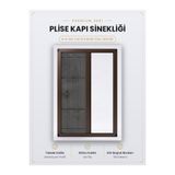 Plisart Premium Seri Kahverengi (Ahşap) Pileli Sürgülü Akordion Kapı Sinekliği (90x210)