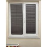 Plise Perde (Kolay Yapışkanlı Montaj) Katlanabilir Cam Balkon Perdesi -Ofis-Ev Perdesi - Gri - 95 x 100 cm