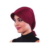 Plise Şapka Bordo Hazır Türban Tesettür Havuz Bonesi