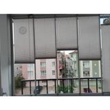 Plised Home Katlanabilir Cam Balkon Plise Perde Kül Gri (Vidalıveya Kancalı) - Küllü Gri - 90 x 220 cm