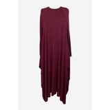 Plistre 1220_Asimetrik Kesim Plistre Tesettür Tunik - Bordo - L - XL