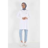 Plistre 1451_nakışlı Basic Tesettür Tunik