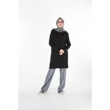 Plistre 1455_BASKILI Taşlı Tesettür Tunik - 38 - 00100 Siyah
