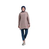 Plistre 1596_ Nakışlı Oversize Tesettür Sweatshirt Büyük Beden Geniş Kalıp