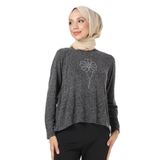 PLISTRE 2164_Taşlı Büzgü Detaylı Tesettür Bluz