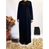 Plistre 2258_Pratik Fermuarlı Tesettür Namaz Elbisesi Ferace - 00100 Siyah - 2XL - 3XL