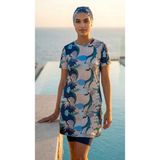 Plistre 2262_4\'LÜ Takım Yarı Kapalı Deniz/havuz Tesettür Mayosu - 48 - Lacivert - Bej
