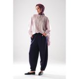 Plistre Kadın Lacivert Beli Lastikli Ultra Rahat Cepli Harem/Şalvar Yoga Pantolon –Tesettür Giyim _2281
