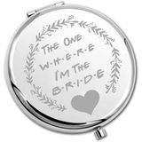 PLITI Gelin Kompakt Ayna Gelin Düğün Hediyesi Gelin Duş Hediyesi The One Where I'm The Bride Kadınlar için Cep Aynası (bir Gelin CM)