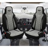 Plkt Serisi Ford Connect 2002-2013 ile Uyumlu Pilot Oto Koltuk Kılıfı, Gri/siyah - Antrasit - Siyah