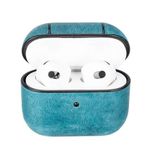 Plm Apple Airpods 3 Nesil Juni AA32 Mavi Uyumlu Deri Kılıf