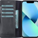 PLM Apple iPhone 13 Pro Max Uyumlu Deri Cüzdanlı Kılıf Siyah