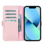 PLM Apple iPhone 13 Pro Max Uyumlu Deri Cüzdanlı Kılıf Toz Pembe