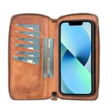 PLM Apple iPhone 13 Uyumlu Deri Zip Kılıf TN11