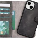 PLM Apple iPhone 15 Uyumlu Deri Cüzdanlı Kılıf MWWN VS4EF Gri