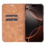 PLM Apple iPhone 16 Pro Max uyumlu, Hakiki Deri, El Yapımı, Cüzdanlı Kılıf, Parlak Siyah