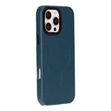 Plm Apple Iphone 16 Pro Max Uyumlu, Hakiki Deri, El Yapımı Kılıf, Mavi Siyah