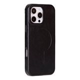 Plm Apple Iphone 16 Pro Uyumlu, Hakiki Deri, El Yapımı Kılıf, Siyah