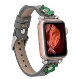 PLM Apple Watch Deri Kordon Clover 38-40mm Ferro Silver Troklu RST9 Gri