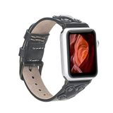 PLM Apple Watch Deri Kordon Cross 42-44mm Black Trok RST1 Siyah