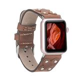 PLM Apple Watch Deri Kordon Cross 42-44mm Silver Trok TN02 Kahve